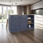 Îlot de cuisine Ginger, trois tablettes ouvertes, deux portes d'armoires avec option de rangement intérieur, îlot sur pied, organisateur de cuisine et décoration-132973087