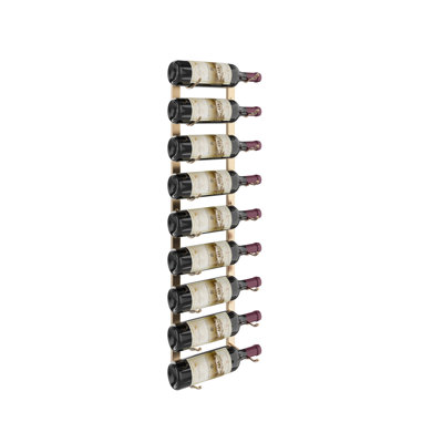 Indurial 9-Bottle Wall-Mounted Metal Wine Rack in Golden Bronze – 36" Tall