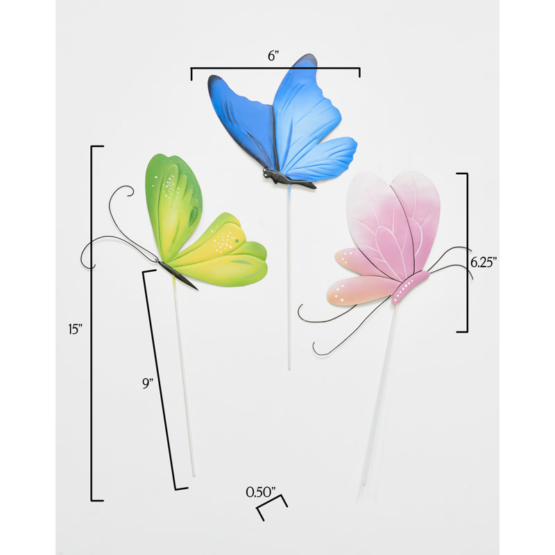 Ensemble de 3 pots en métal 6,25 "sur poteau 9" pour pots et pots à fleurs