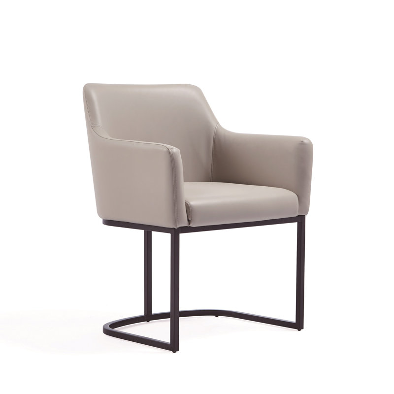 Fauteuil en cuir gris clair Serena Serena, Gris clair