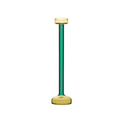 Porte-bougie en verre Montana - jaune et vert