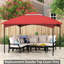 Auvent de remplacement pour abri de jardin extérieur 10 pi x 12 pi, rouge vin, 2 toits avec trous de drainage et remplacement de circulation d'air de 12 pi, circulation d'air avant de drainage rouge