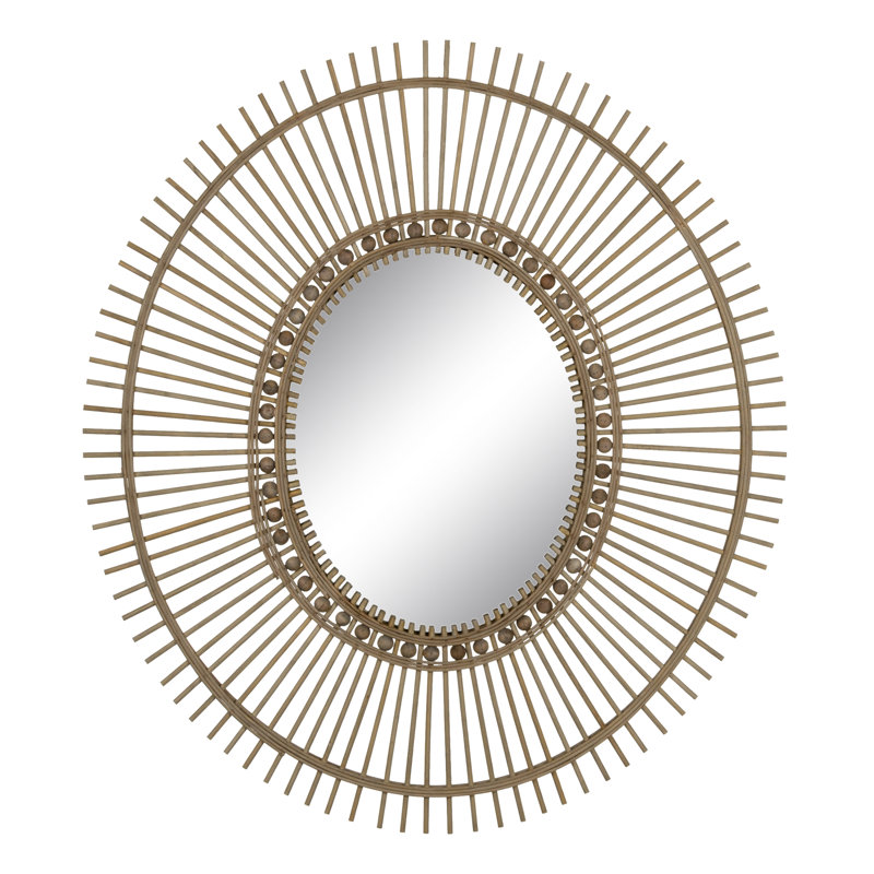 Alajia Bamboo / Rattan Oval Mirror, 95cm x 95cm