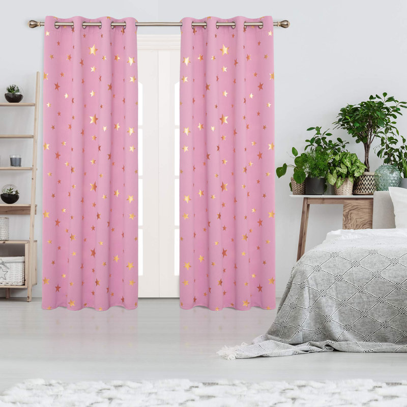 Abriah Blackout Curtain Pair, 55cm Width x 245cm Drop