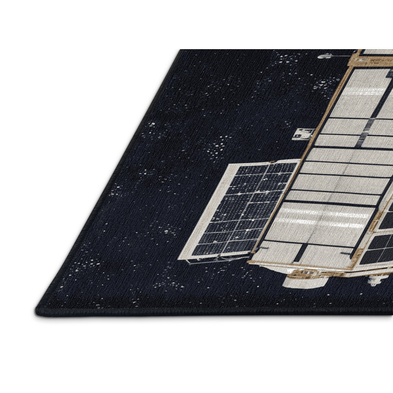 Tapis gris lavable à la machine, Rectangle 4 pi x 6 pi
