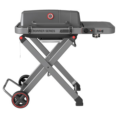 Feasto 360 sq.in Rectangular Burner Propane Gas Grill, Foldable Grill with Foldable Cart on Wheels for Outdoor Cooking, Camping & Tailgating, Gray