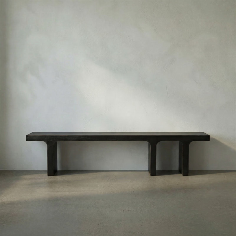Kir Solid Wood Dining Bench, Black