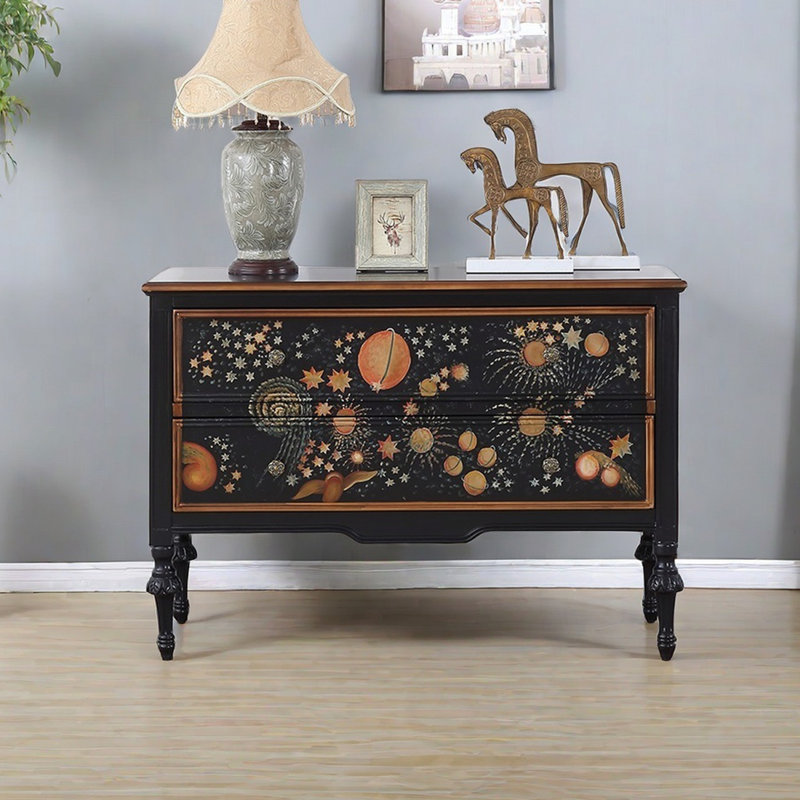 Multi-purpose two-drawer painted accent chest