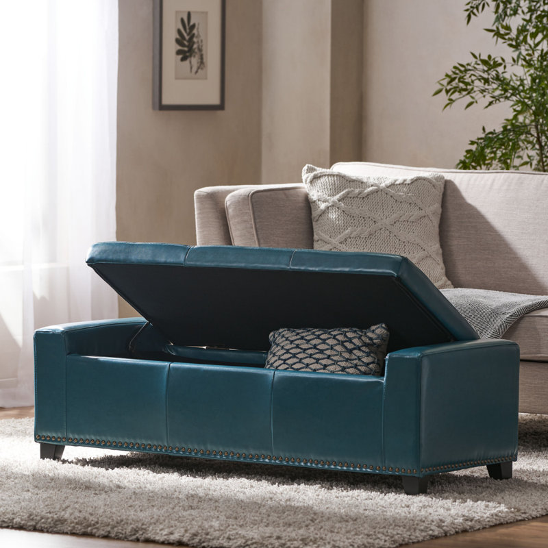 OTTOMAN DE RANGEMENT CHELSEA AVEC STUDS