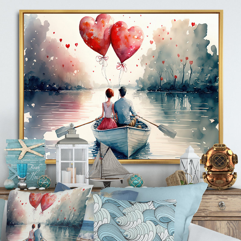 Loving Couple Spending Time Outdoors III On Canvas Print