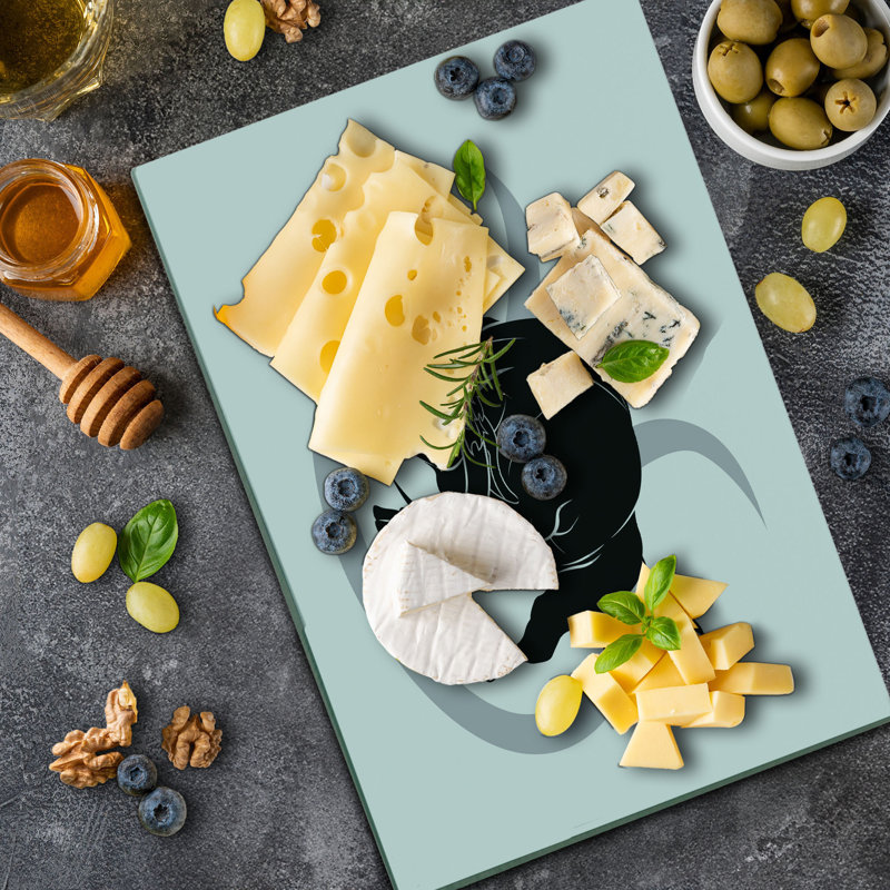 Ambesonne Zodiac Taurus Cutting Board Large Size Black Ox and Sign Pale Grey Black White