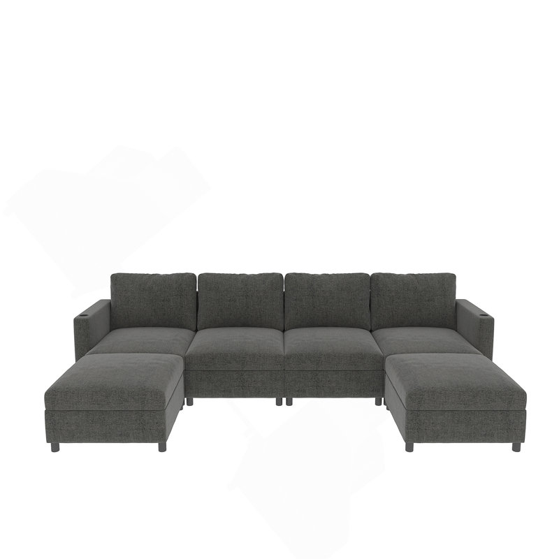 Grand canapé modulaire moderne, canapé modulaire en U avec fonction de rangement