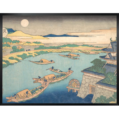 " Japanese River In Moonlight " by Katsushika Hokusai