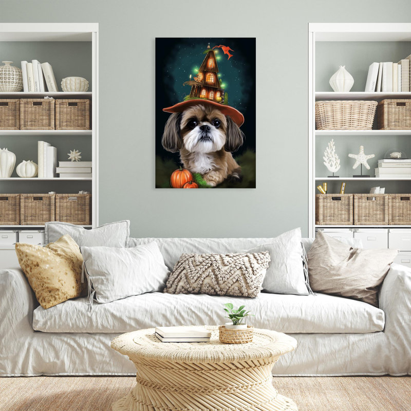 Shih Tzu Dog - 1 pièce, impression d'art graphique rectangulaire Shih Tzu Dog - 1 pièce, impression d'art graphique rectangulaire sur toile tendue