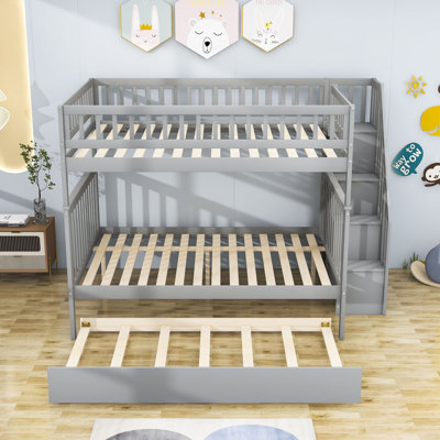 Rothrock Full Over Full Wood Bunk Bed with Twin Size Trundle -  Harriet Bee, D2E735F9BEB443ECA44DC59BA853F862