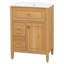 Meuble-lavabo de 24 po avec lavabo, tiroir rabattable, deux tiroirs, tablette réglable, bois massif et panneau de fibres à densité moyenne, design moderne-457915686