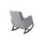 Chaise berçante à dossier, gris acier, pour relaxant, fauteuil confortable avec dossier à losanges, gris