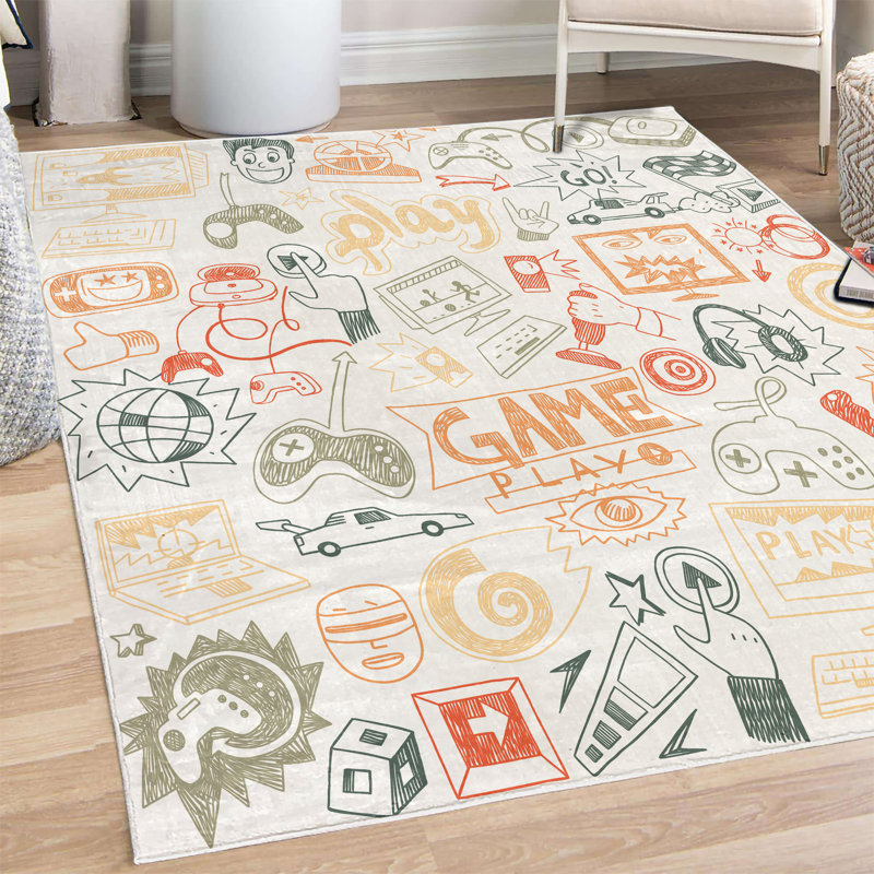 Tapis décoratif Klingler, Rectangle 4 pi x 5 pi 5 po