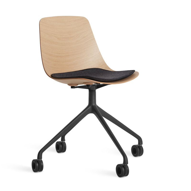 Clean Cut Task Chair, White Oak/Black