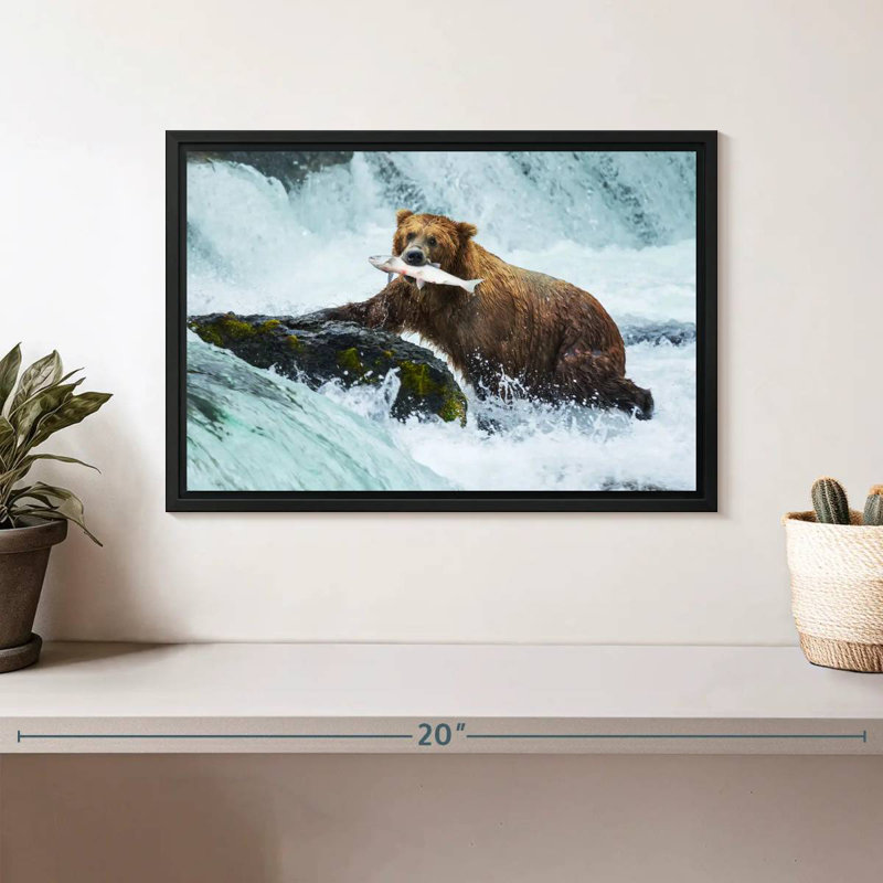 Pêche à l'ours simple, Cadre flottant noir, 13 po x 9 po
