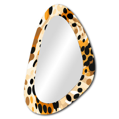 «Harlen Feline Grace Cheetah Print», miroir mural décoratif à forme irrégulière, grand miroir asymétrique noir