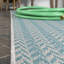 Tapis intérieur / extérieur à chevrons concentriques carrés turquoise / gris clair-69805174