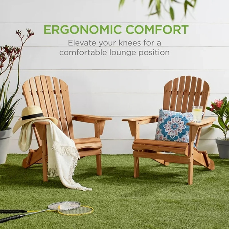 Fauteuil d'appoint extérieur en bois Capallia avec capacité de 350 lb, Brun