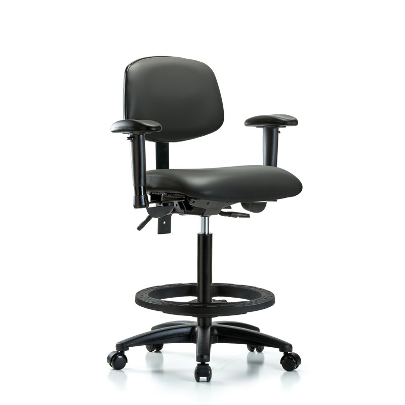 Chaise de travail ergonomique Lanice, Roulettes, Carbone, Oui