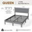 Base de lit plateforme grand lit - avec tête de lit, aucun sommier requis, rangement sous le lit de 14 po?-943447504-943447508