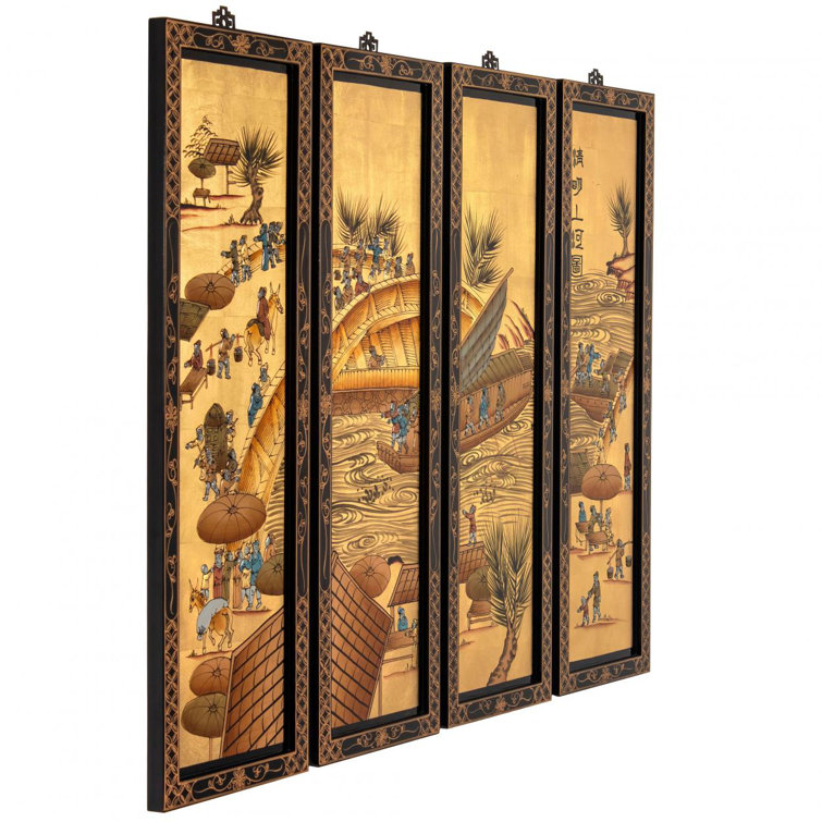 Ching Ming 36" H x 12" W 4 - Piece Wall Décor