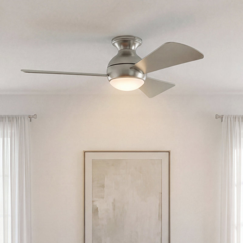 Sola 44" Brushed Nickel LED Ceiling Fan, Brushed Nickel, 44"