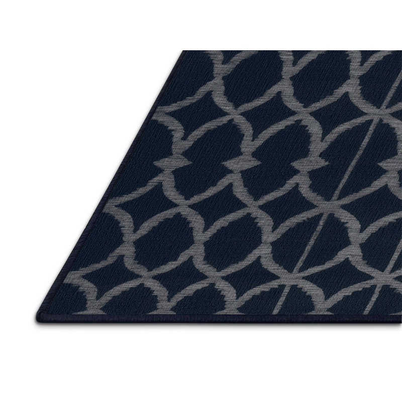Machine Washable Trellis Gray Area Rug, Rectangle 2' x 3'