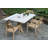 Fleur 7 - Person Wood Patio Dining Set with Rectangular Table