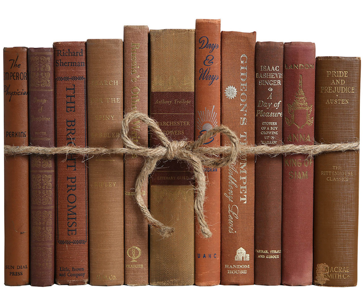 Ebern Designs Decorative Books - Vintage Walnut Book Bundle - 1 Foot of Brown Books & Reviews | Wayfair
