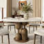 Base de table à manger moderne en bois massif sculpturale moderne, support de table ronde robuste pour la salle à manger de cuisine