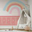 Papier peint amovible arc-en-ciel, ciel, croissant de lune, étoiles et nuages-99178479