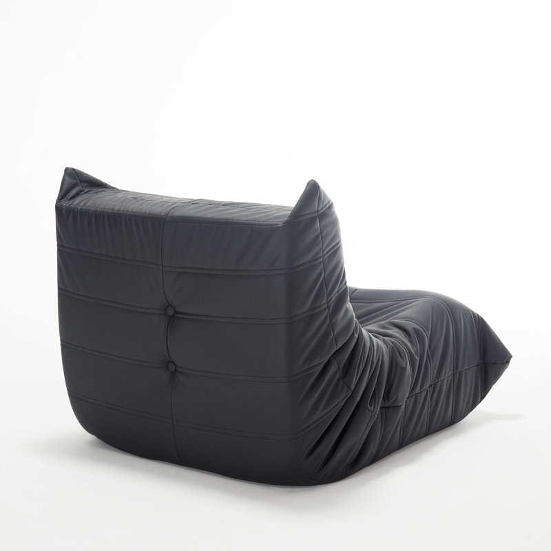 Fauteuil à billes en mousse mémoire, Similicuir noir
