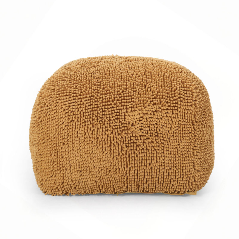 Spongy Microfiber Square Pouf, Yellow