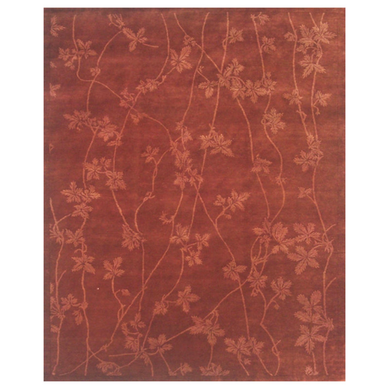 Tapis zone en laine brun/brun 8 pi x 10 pi noué la one-of-kind Bertram