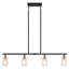 Lustre linéaire moderne à 4 lumières avec abat-jour en verre transparent 43,7 po Delmo-2029781117-2029781119