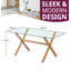 Mose Glass Top Metal Base Dining Table