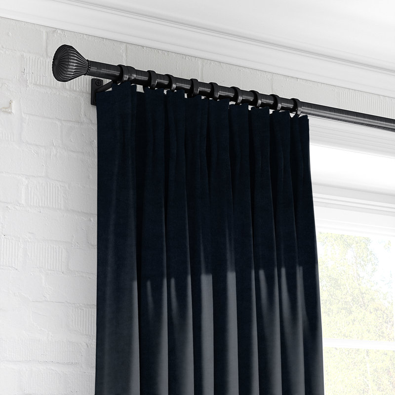 Rideau simple obscurcissant Plush, L 40 po x L 120 po, Bleu marine