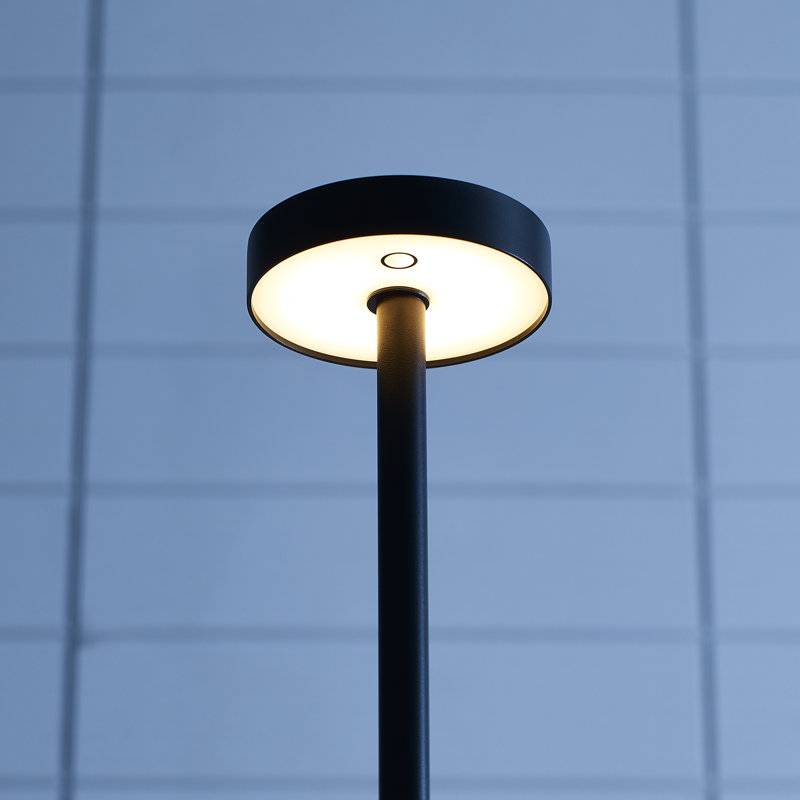 Sean Lavin Moneta Medium Rechargeable 1-Light Floor Lamp in Matte White with Matte White shade, Black