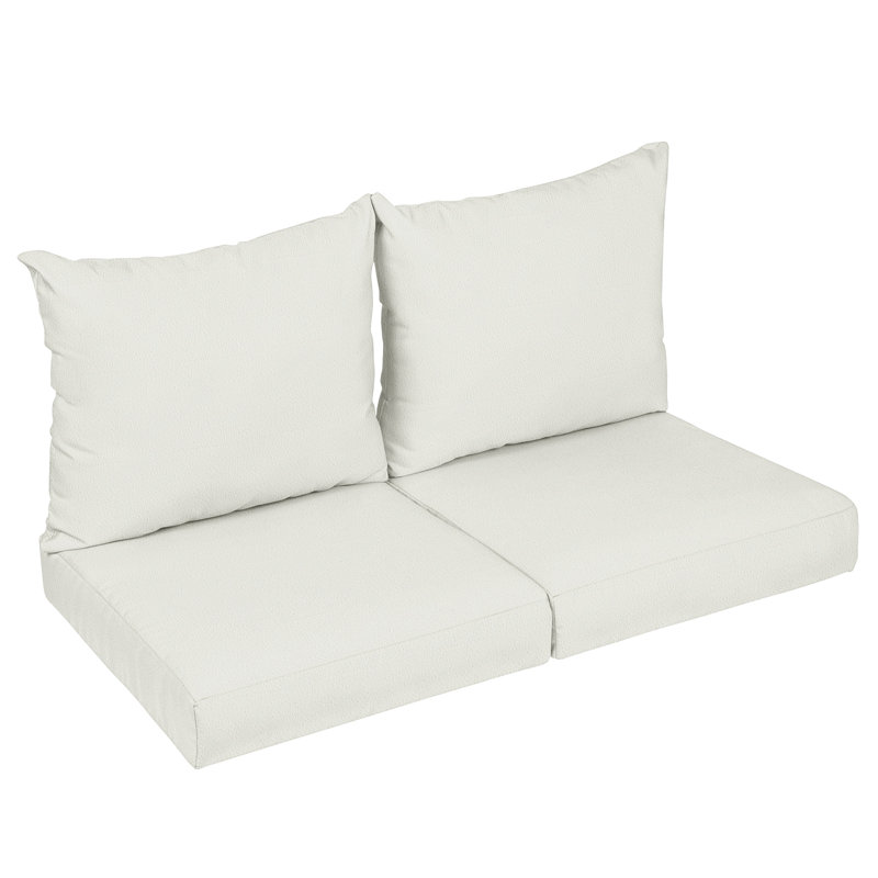 Maelynn Outdoor Loveseat, Ivory, 23 in x 27 in