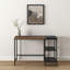 Bureau d'ordinateur en forme de H brun et noir 43 po Waconia
