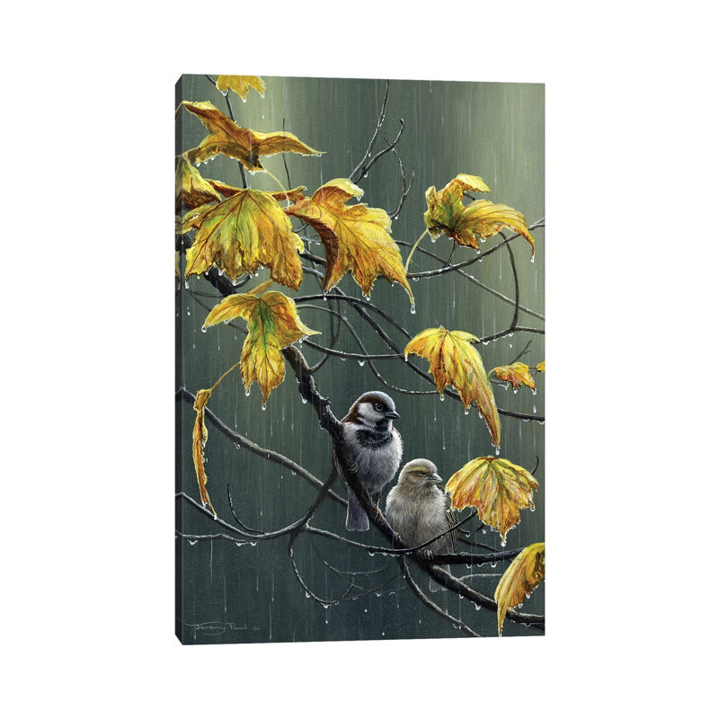 «Rain Drops - Sparrows» par Jeremy Paul - Toile tendue avec châssis sur toile, H 40 po x l 26 po x P 1,5 po
