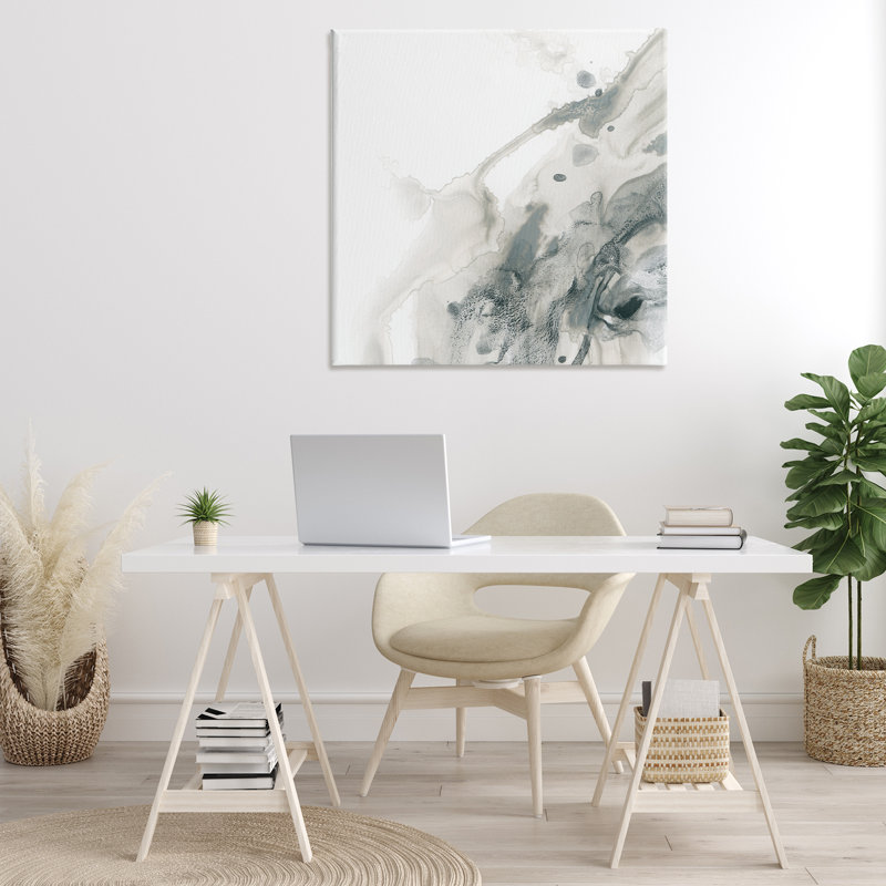 «Grey Splash» sur toile flottante blanche par June Erica Vess, H 36 po x l 36 po x P 1,5 po