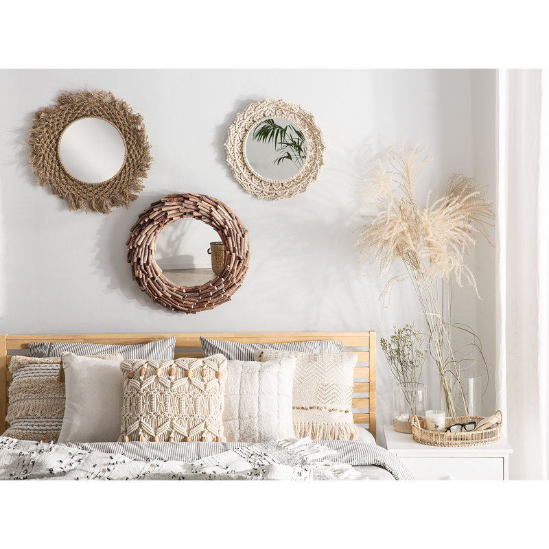 Valier Wood Flat Wall Mirror