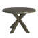 Carrazco Weathered Wood Finish Table With Cross Base Dining Set - 48" Table With Beige Linen, Slope Arm Chairs, 7-Piece