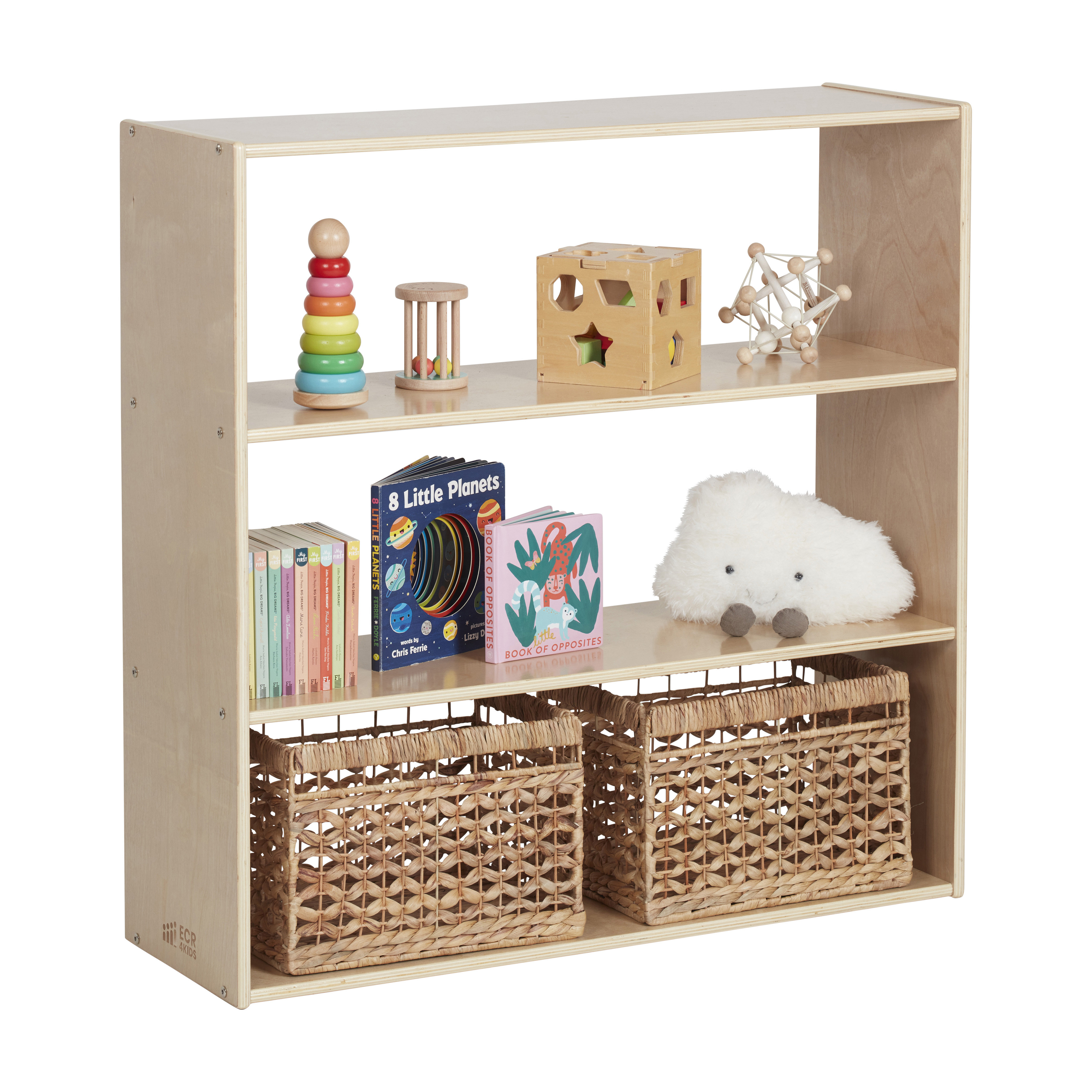 Childcraft 8-Shelf Knob Wooden Puzzle Rack